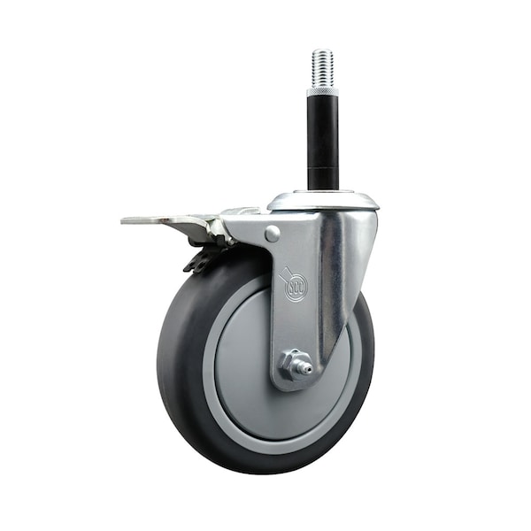 Service Caster 5'' Thermoplastic Rubber Swivel 3/4'' Expanding Stem Caster Total Lock Brake SCC-EXTTL20S514-TPRB-34 - main